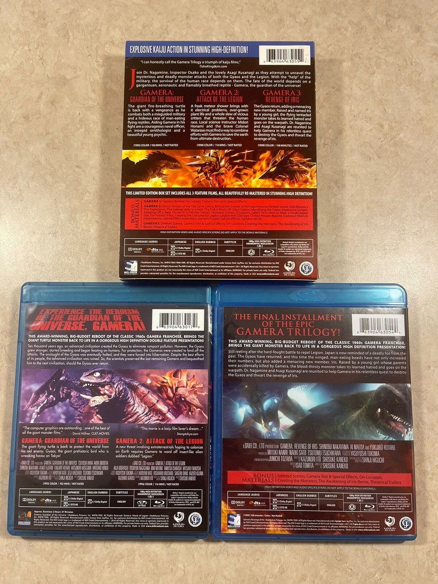 Gamera Trilogy (1-3 Film Blu-ray Box Set) W/ SLIPCOVER Daiei Kaiju
