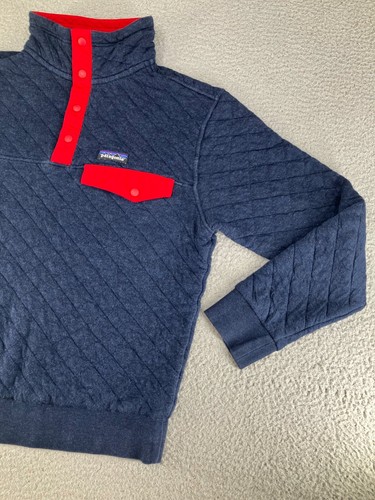 Patagonia Synchilla Sweatshirt Mens Small Blue Fleece Snap Pocket Lightweight - Picture 3 of 20