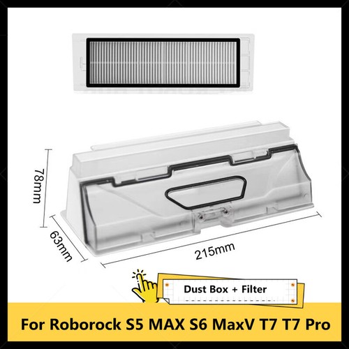Dust Box with Filter For Roborock S5 MAX S6 MaxV T7 T7 Pro Vacuum Cleaner Part