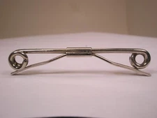 2-1/8" Round Wire, Curled Ends Silver Tone Vintage Collar Bar L232