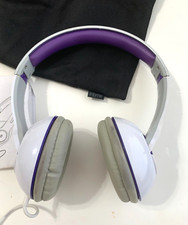 iHome Folding Headphones  w/ Travel Pouch  Purple White  3.5mm Jack  iB45
