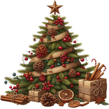 30 Custom Country Christmas Tree Personalized Address Labels