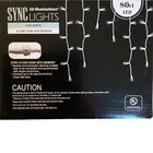 New 8 Function Sync Christmas Icicle LED Lights 80 Ct LED Mini String Cool White