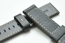 24mm Premium Calf Leather 5mm Thick Dark Brown/Black/Strap