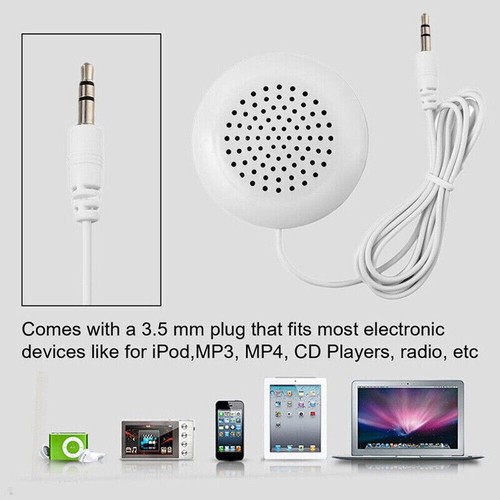 AU White Mini 3.5mm Pillow Speaker For iPhone iPod CD Radio MP3 MP4 Player STOCK - Picture 8 of 12