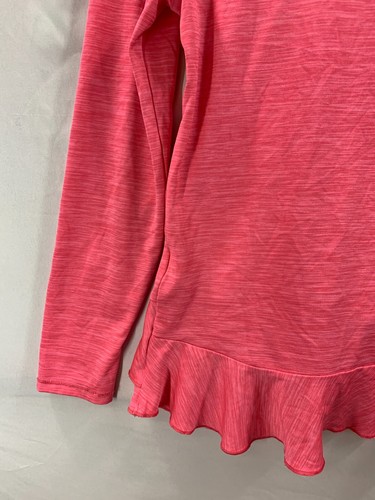Adidas Climalite On The Go Girls Hoodie XL (16) Ruffle Pink Sweatshirt - Picture 11 of 14