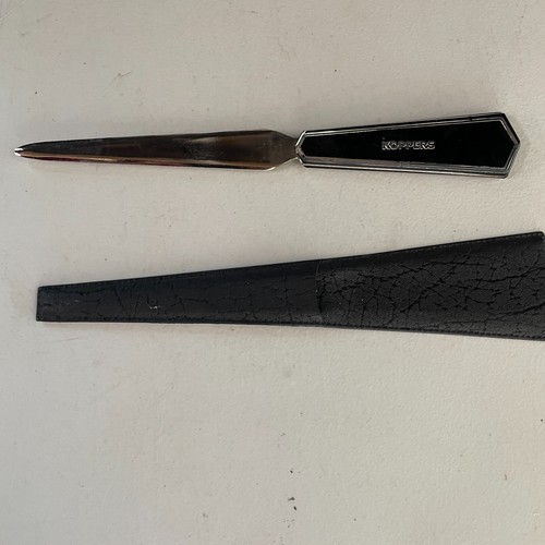 Vintage KOPPERS LETTER OPENER with original cover 7" black - Picture 1 of 6