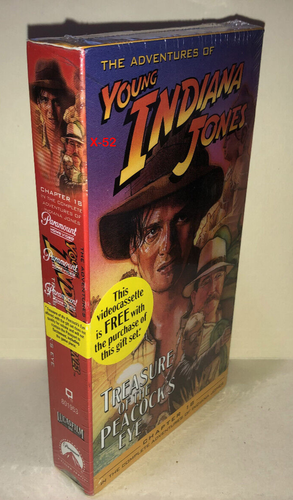 Young Indiana Jones vintage VHS video cassette tape Treasure o Peacocks Eye indy - Imagen 4 de 8