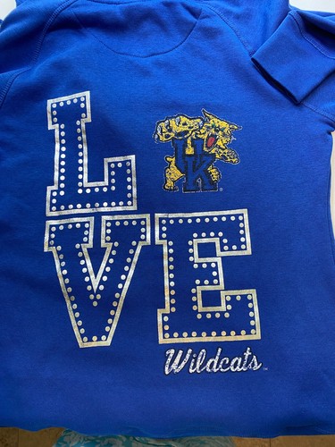 Soffe Women’s Junior Size Large Blue University Of Kentucky Long Sleeve Hoodie  - Picture 3 of 12
