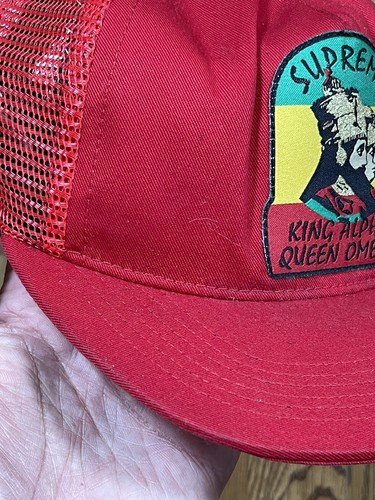 Supreme King Alpha Queen Omega Trucker Hat Cap Red Unisex One Size - Picture 3 of 18