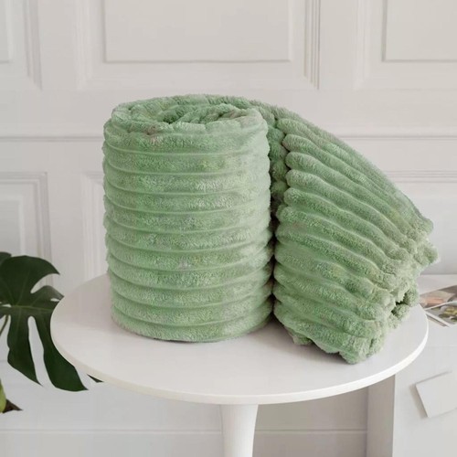 Solid Color Double-sided Plush Blanket flannel minky Multifunctional bed/sofa - Picture 11 of 27