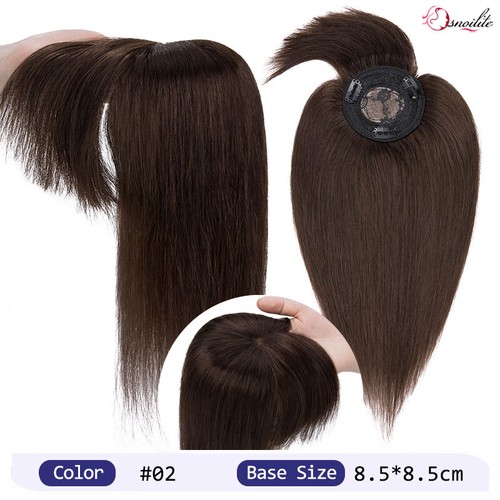 100% Remy Human Hair Topper Toupee Hairpiece Wigs Clip In Top Piece Bangs Fringe - Picture 24 of 37