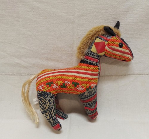 Decorative Handmade Fabric Collage Toy Horse - Picture 1 of 3