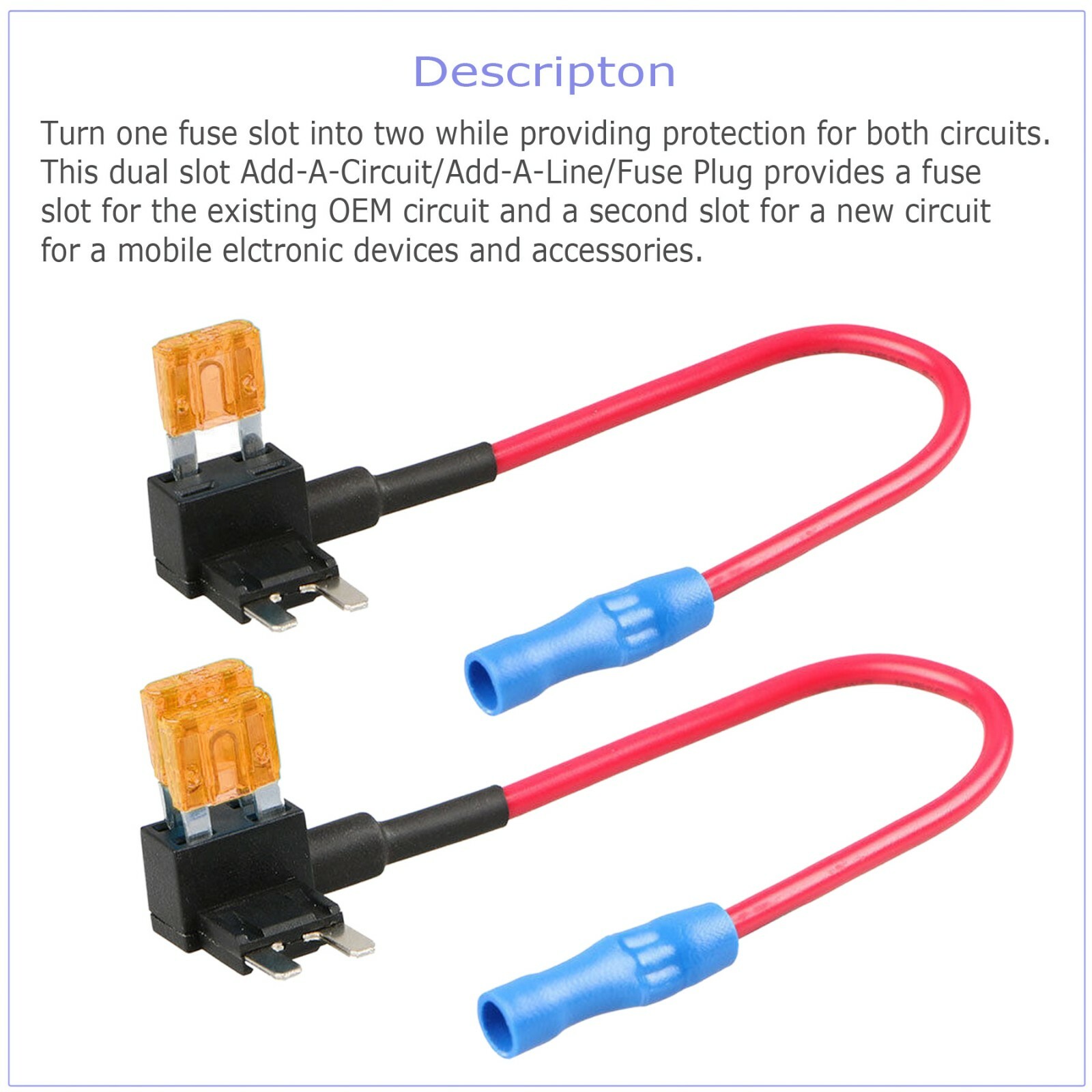 5X 12V 5 Amp Car Add Circuit Fuse Adapter Kit Mini Blade Fuse Holder 16 Gauge eBay