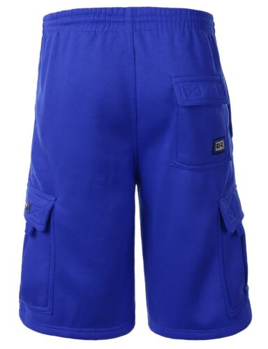 Mens CARGO SWEAT SHORTS Fleece Basic Light Comfy Elastic Drawstring 5 Pockets - Picture 42 of 56