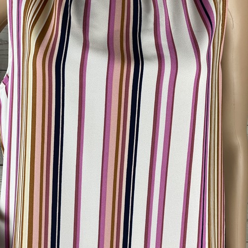 NWT Apt. 9 Dress Small Pink White Brown Vertical Striped Spring Summer Sheath - Picture 7 of 12