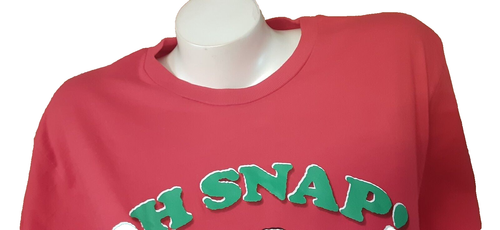 Holiday Time Red Tee With Gingerbread Man Oh Snap! L (42-44) NWT - Picture 2 of 4