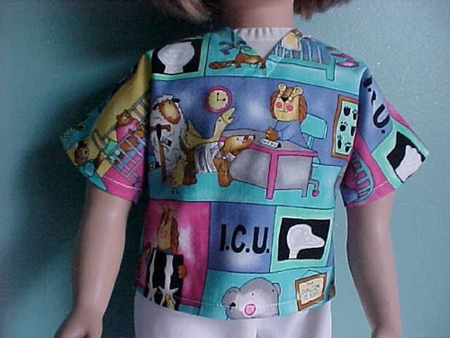 Vet Veterinarian Scrub Set: Features Dogs & Cats with Pawprint fits My Twinn - Picture 2 of 6