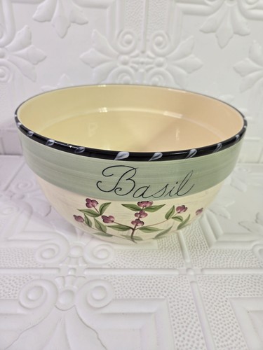 Lot Of 3 Certified International Culinary Herbs Mixing Bowls & Plater Basil - Picture 4 of 23