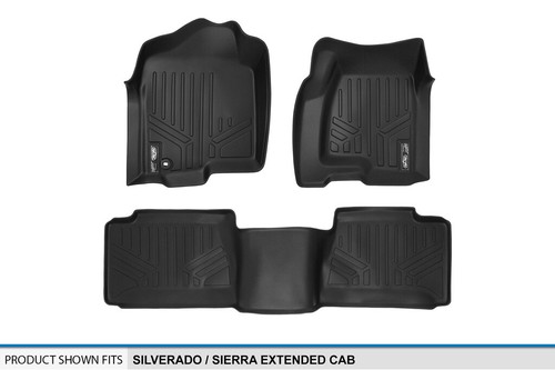 SMARTLINER Custom Fit Floor Mats 2 Row 2001-2007 Silverado Sierra Extended Cab - Picture 5 of 5