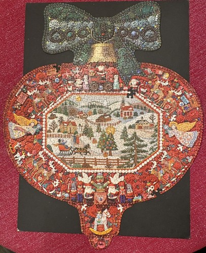 Outlines Hallmark Christmas Ornament Shaped Puzzle Sleigh Ride Missing 3pc - Picture 3 of 7