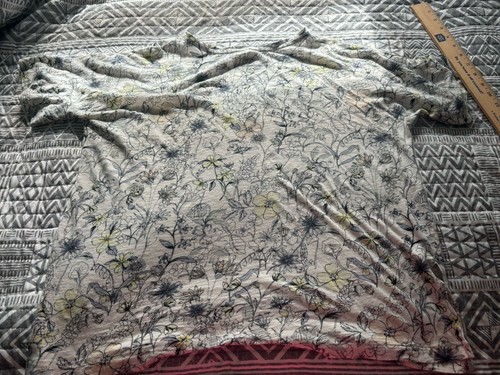 Lucky Brand Short Sleeve Top Floral Cotton Large White Multicolor Boho L - Picture 6 of 6