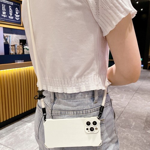 For iPhone 16 15 Pro Max 14 13 12 Crossbody Lanyard Clear Soft Phone Case Cover - Picture 6 of 17