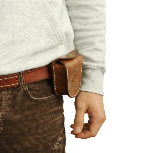 TOURBON .22LR .38 .45 Ammunition Holder Leather Ammo Shells Belt Pouch Shooting - Picture 5 of 12