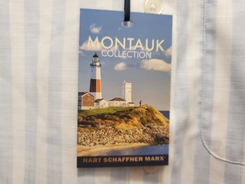 Hart Schaffner Marx Montauk Collection Mens Shirt Small Blue NEW NWT $79 Button