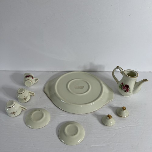 VTG Mini 9 pc Tea Set BAUM BROS? Roses and Stars Collection for Decoration Only - Picture 5 of 7