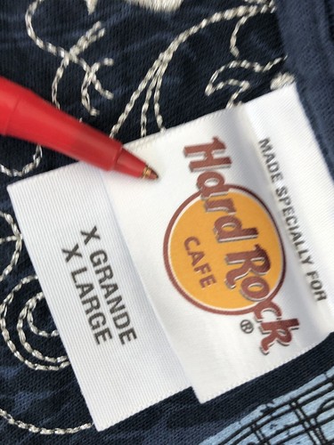 VTG.HARD ROCK CAFE PUERTO VALLARTA Mexico Embroidered Guitar String T-shirt XL - Picture 8 of 8