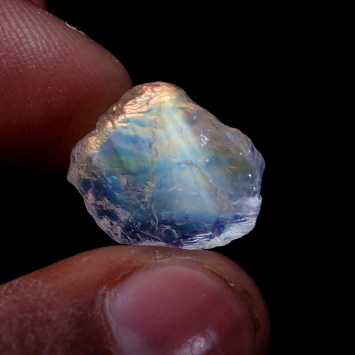 Piedra lunar arco iris africano de Madagascar de 14,60 quilates cristal de fuego natural áspero - Imagen 3 de 12