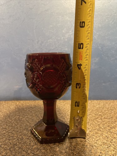 Vintage Avon Cape Cod Ruby Red 4 1/2”  Wine Goblets Glasses - Picture 2 of 7