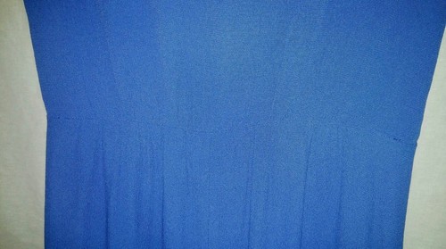J Crew Sleeveless Wrap Bodice Dress Size 4 Blue with Black Trim Side Zip Rayon - Picture 6 of 8