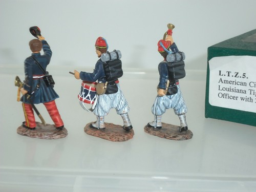 FRONTLINE LTZ5 CONFEDERATE ARMY LOUISIANA TIGERS OFFICER DRUMMER + HORNBLOWER - Picture 2 of 2