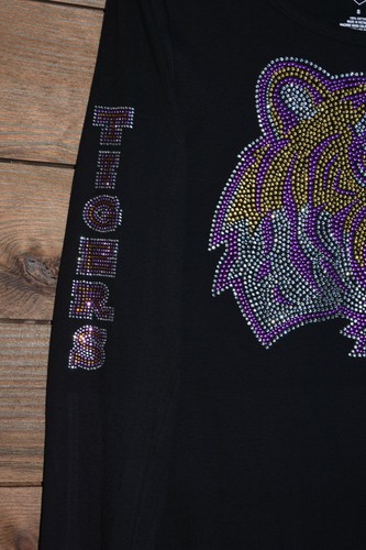 Tigers rhinestone Bling hooded sweat shirt S M L XL 2X 3X 4X 5X - Picture 18 of 20
