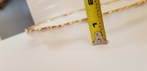 Anchor Hocking Fire King Milk Glass Divided Relish Tray Gold Trim with Sticker - Picture 10 of 14