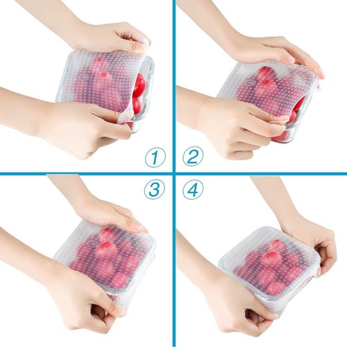 Rolican Silicone Stretch Lids Reusable Food Wrap Seal Covers Food Grade 6 PCS - Bild 7 von 8