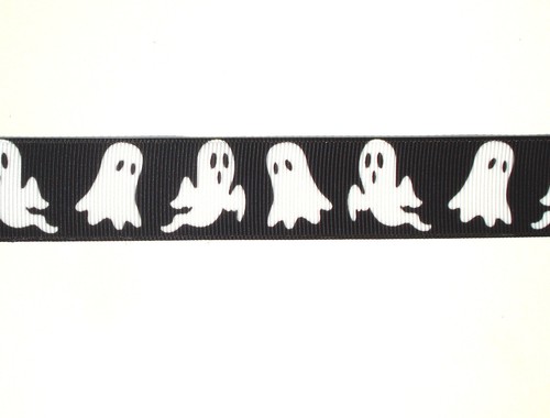 Halloween Ghost 1" grosgrain ribbon 4 yards holiday decorate crafts hair bows - Picture 2 of 2