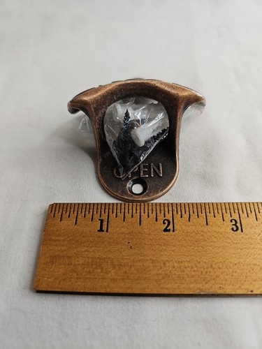 NEW! "CHEERS" Bottle Opener Wall Mounted Beer Cap Copper Metal & Hardware - Picture 2 of 4