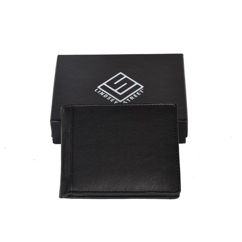 Black Leather Wallet for Men, RFID Card Holder, Money Organizer, Gift for Mens - Picture 2 of 22