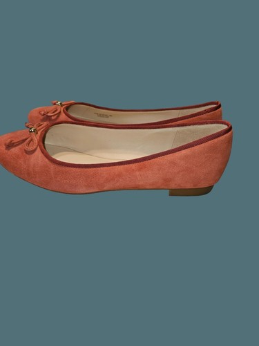 Cole Haan Suede Blush Pinkish Red Balletcore Bow Feminine Slip on Flats Women 9B - Picture 6 of 13