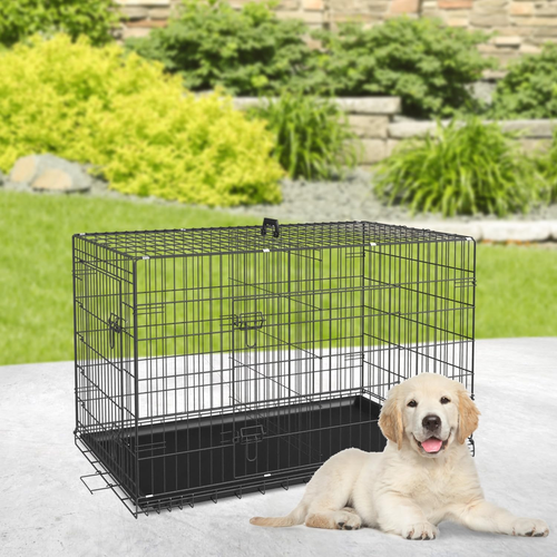 Dog Crate Dog Cage Dog Kennel Metal Wire Double-Door Folding Pet Animal Pet Cage - Picture 2 of 12