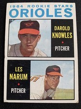 1964 Topps Rookie Stars #418 Darold Knowles Les Narum Orioles RC Ex+ Free Ship!