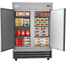 Koolmore RIF-2D-SS 54" Two Section Reach-In Freezer w/ 2 Solid Doors, 47 cu ft.