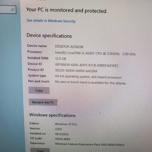 HP ProDesk 600 G1 i5-4590T 2.0GHz 12GB RAM 500GB SSD Win 10 Pro - Picture 7 of 10
