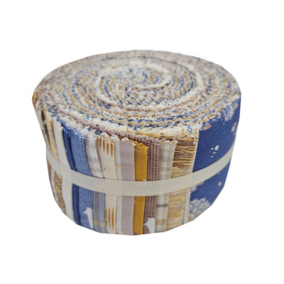 Blue Skies and Nutmeg 40 Stck. Stoffrolle 100 % Baumwolle 6,35 \ x 112 cm (2,5 Zoll x 44 Zoll) breit