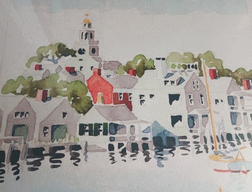 Doris Riker Beer (1930s) Old North Slip Nantucket * Art Print * Town Harbor - Picture 7 of 15