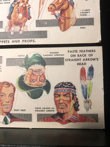 EXTREM SELTEN um 1949-1956 Straight Arrow Indianer Radio Show Puppen/Requisiten - Bild 2 von 10