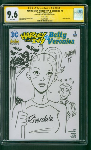 Betty Veronica 1 SS 9.6 Charm Archie Riverdale Original Kunst Skizze 12/17 - Bild 1 von 2